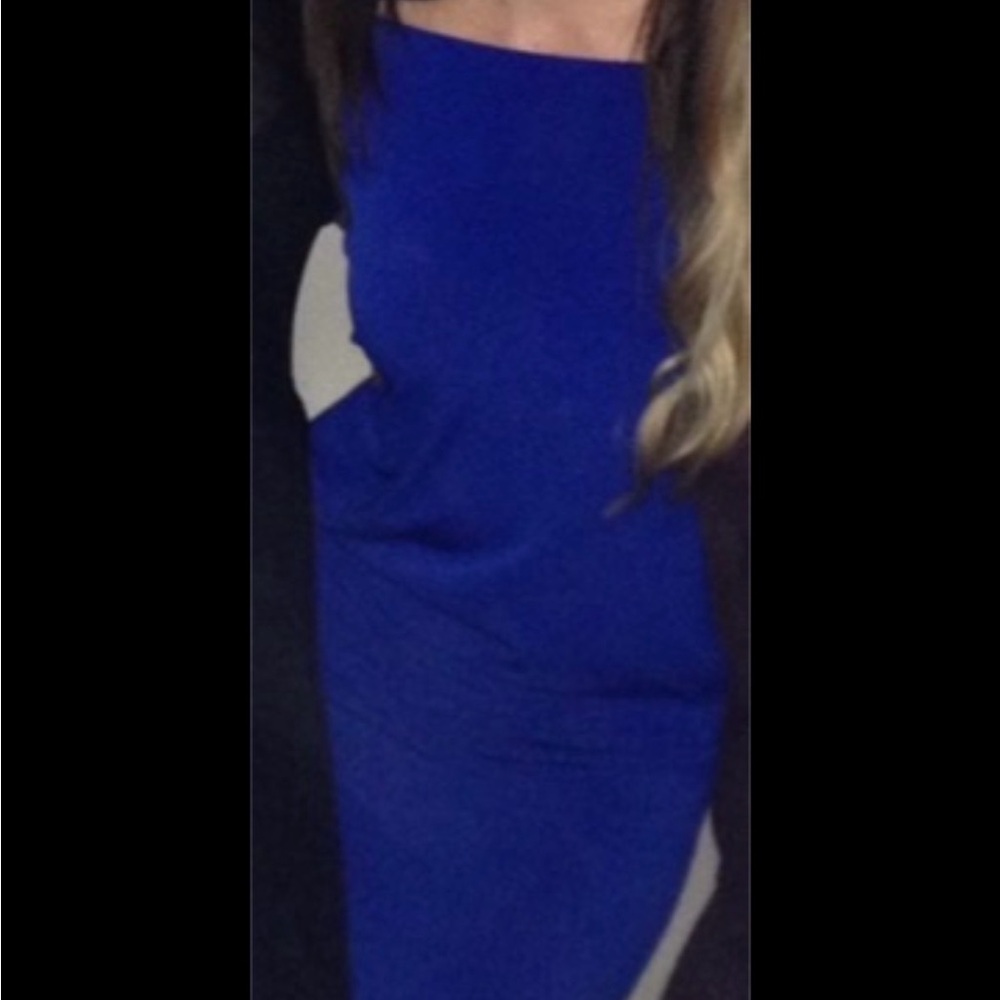Moda International Strapless Royal Blue Dress